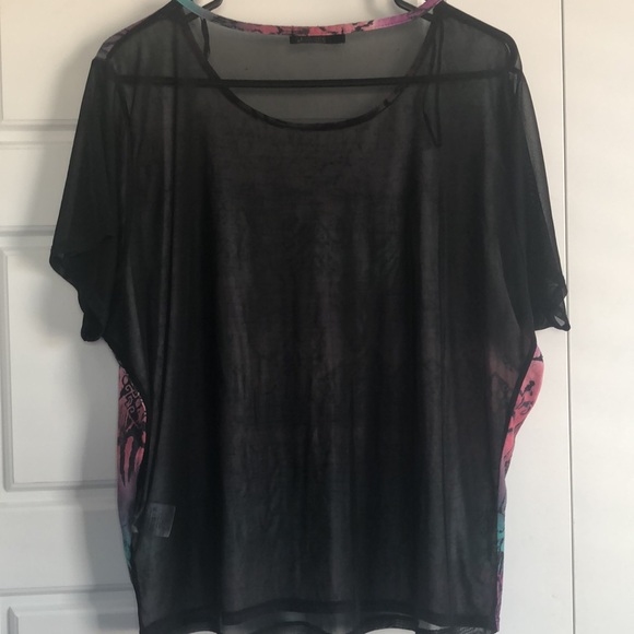 Jane Norman - Patterned T-Shirt with Sheer Back - Picture 2 of 7